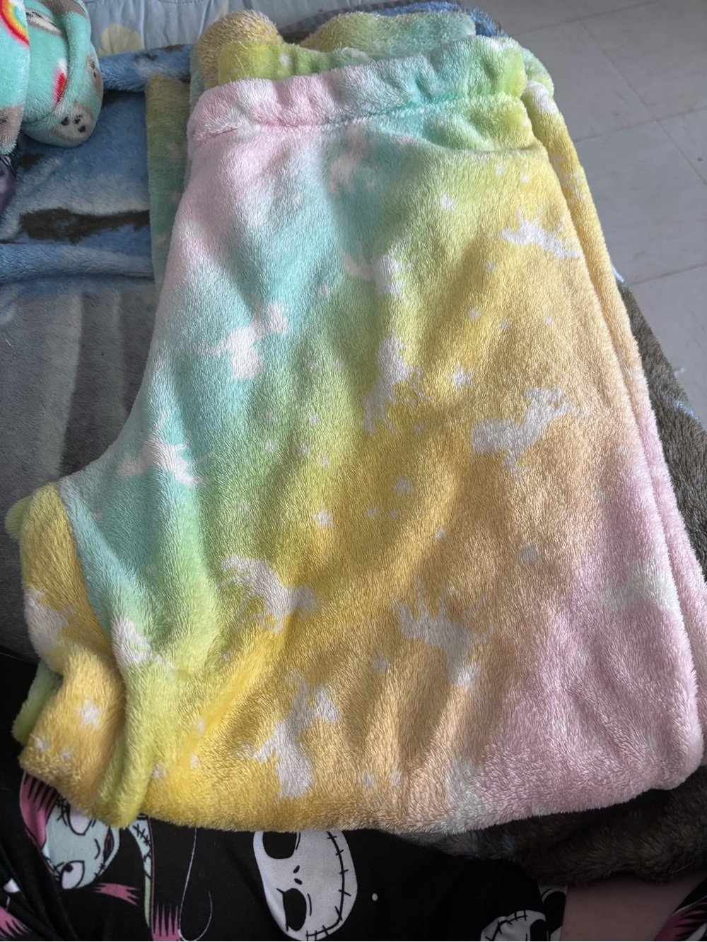 Pastel Tie-Dye Plush Lounge PJ Pants